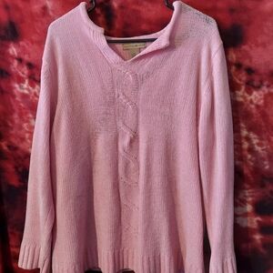 Mountain Lake Pink V-Neck Sweater